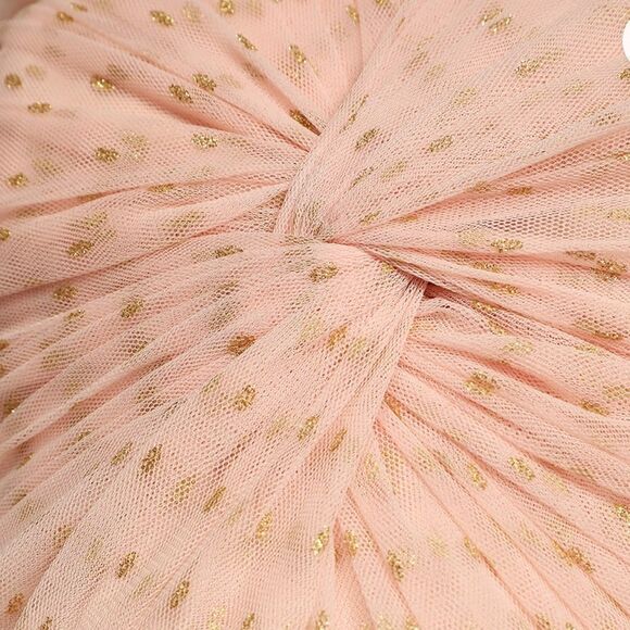 Lulus Destined for Dancing Pink Polka Dot Mesh Strapless Mini Tule Dress Size L - Picture 5 of 11